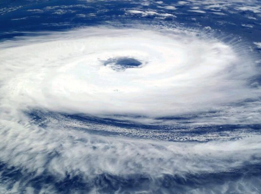 Imagen desde la atmósfera de un huracán