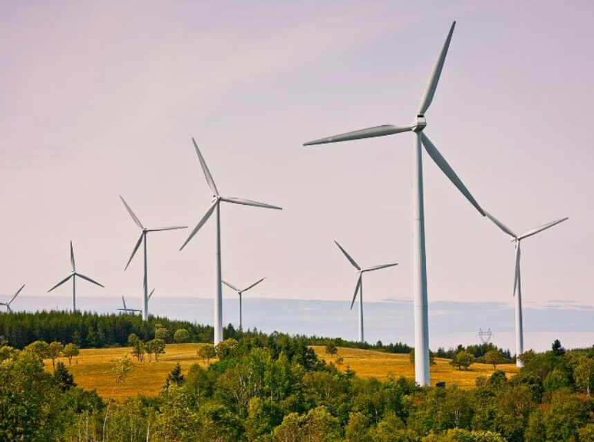 Campo de energía eólica.