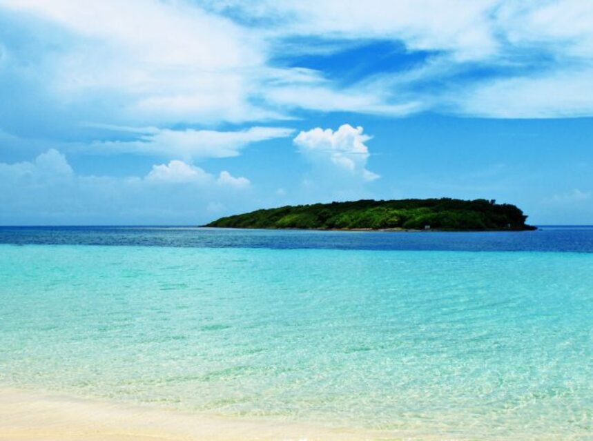 Se ve playa cristalina en Puerto Rico.