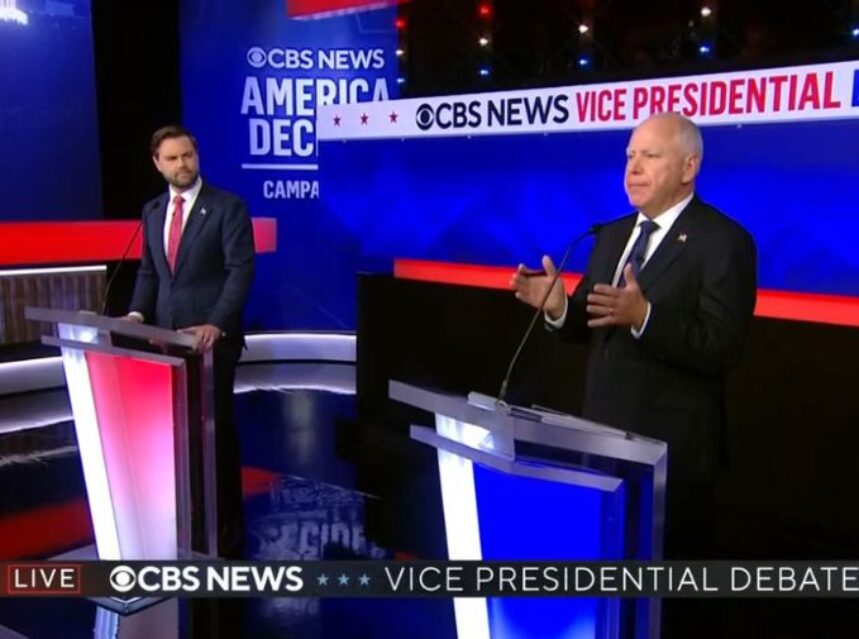 Candidatos a vicepresidentes de EE.UU. en debate, JD Vance y Tim Walz.