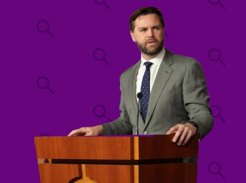 Imagen del candidato demócrata a vicepresidente JD Vance.