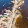 Fotografía aérea de los daños causados por el huracán Ian en Matlacha, Florida.