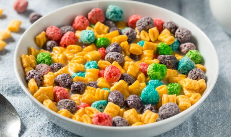 a bowl of cereal with milk