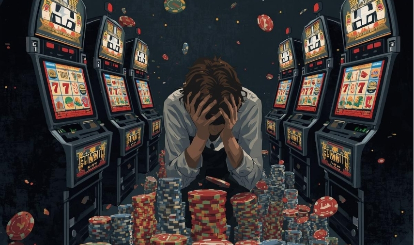 Empleados del programa GameSense en un casino de Massachusetts ofreciendo información sobre juego responsable.